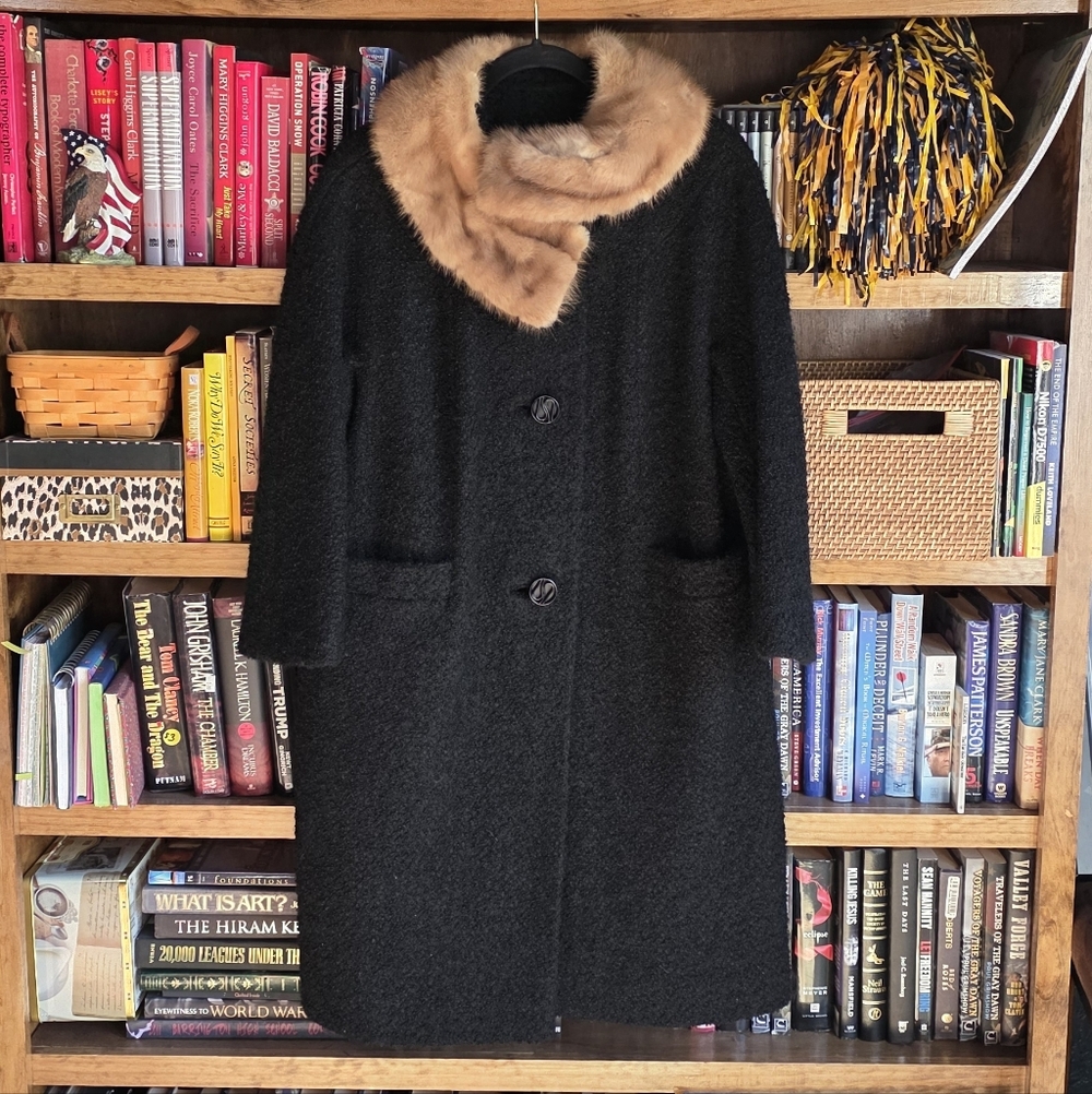 VINTAGE Meri K Wool Boucle Coat - Picture 2 of 11